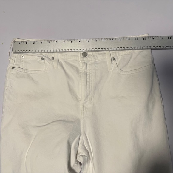 J. Crew Slim Wide Leg Crop Jeans Women Size 32 White Raw Hem High Rise - Picture 7 of 11